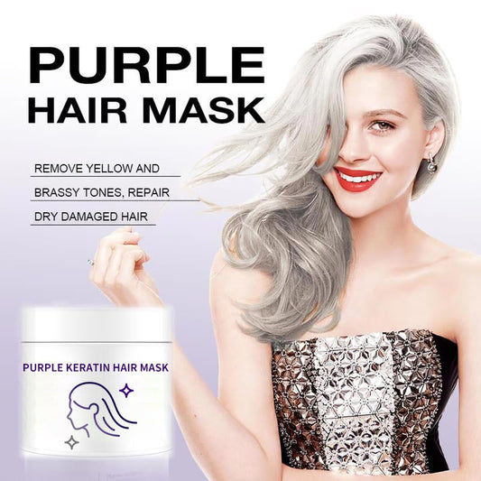 🔥✨Purple Keratin Hair Mask for Beautiful Hair - Conditioner for Permed and Color-Dyed Hair