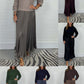 🔥👗Fall/Winter Hot Sale Set - British Elegance - Women's Solid Color Long Sleeve Pullover and Pleated Hem Dress