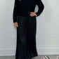 🔥👗Fall/Winter Hot Sale Set - British Elegance - Women's Solid Color Long Sleeve Pullover and Pleated Hem Dress
