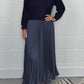 🔥👗Fall/Winter Hot Sale Set - British Elegance - Women's Solid Color Long Sleeve Pullover and Pleated Hem Dress