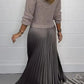 🔥👗Fall/Winter Hot Sale Set - British Elegance - Women's Solid Color Long Sleeve Pullover and Pleated Hem Dress