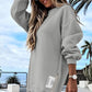 🔥👚Xmas Sales - 50% OFF🎄Long Sleeve Pullover Zipper Slit Casual Sweatshirt Dress
