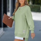 🔥👚Xmas Sales - 50% OFF🎄Long Sleeve Pullover Zipper Slit Casual Sweatshirt Dress