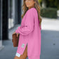 🔥👚Xmas Sales - 50% OFF🎄Long Sleeve Pullover Zipper Slit Casual Sweatshirt Dress