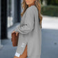 🔥👚Xmas Sales - 50% OFF🎄Long Sleeve Pullover Zipper Slit Casual Sweatshirt Dress