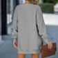 🔥👚Xmas Sales - 50% OFF🎄Long Sleeve Pullover Zipper Slit Casual Sweatshirt Dress