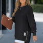 🔥👚Xmas Sales - 50% OFF🎄Long Sleeve Pullover Zipper Slit Casual Sweatshirt Dress
