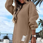 🔥👚Xmas Sales - 50% OFF🎄Long Sleeve Pullover Zipper Slit Casual Sweatshirt Dress