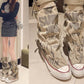 🔥👢Women's Retro Flat Slouch Mid-Calf Canvas Boots