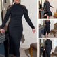 🔥👗 [S-5XL] Versatile-Customized-Women's Elegant Stand Collar Lace Back Midi Dress